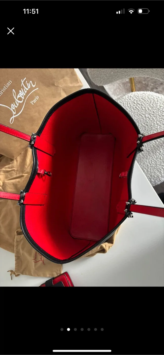 Christian Louboutin Black Leather Tote Bag image indicator(4)