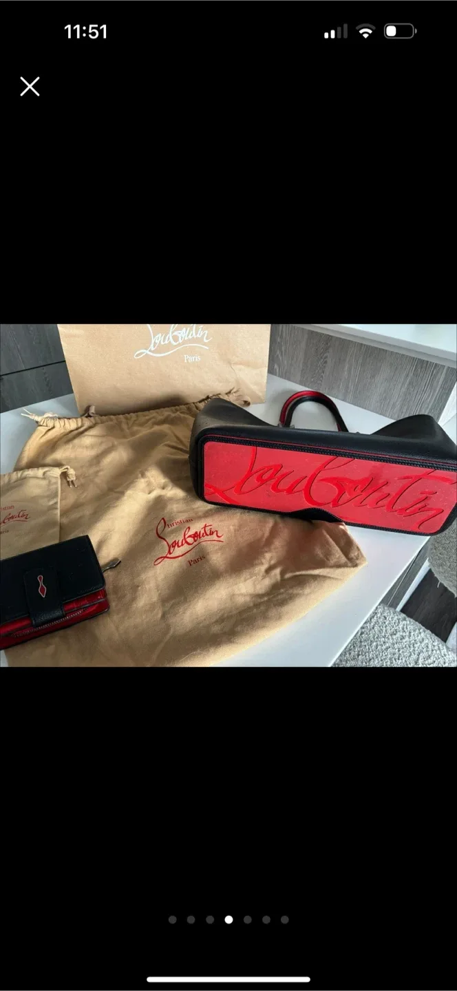 Christian Louboutin Black Leather Tote Bag image indicator(2)