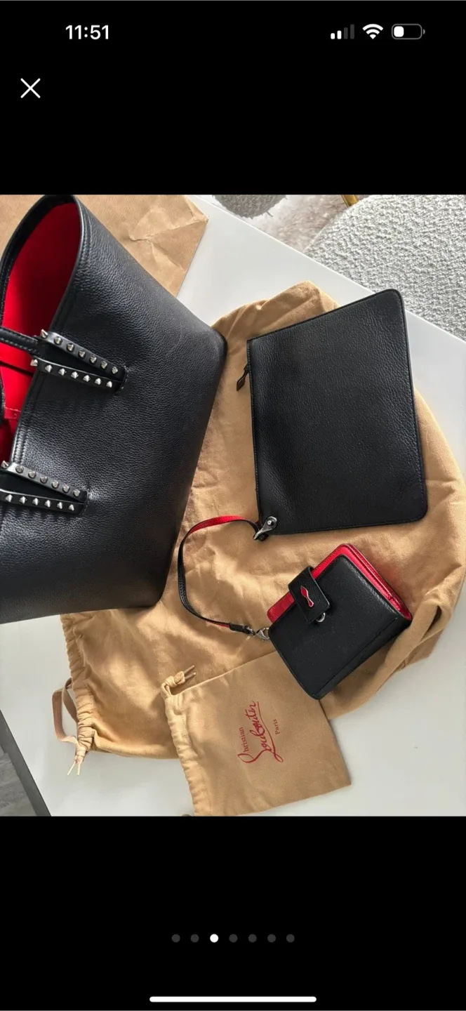 Christian Louboutin Black Leather Tote Bag image indicator(5)