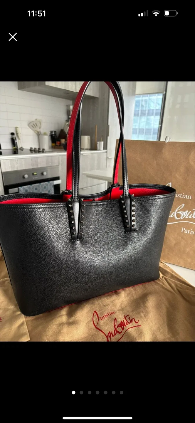 Christian Louboutin Black Leather Tote Bag image indicator(3)