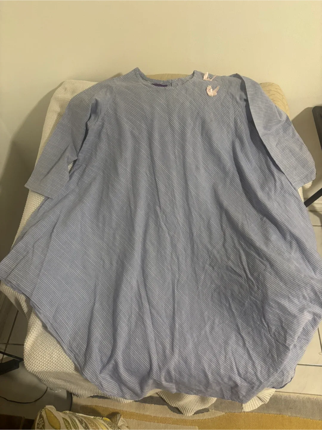 Blue Striped Dress with Bows