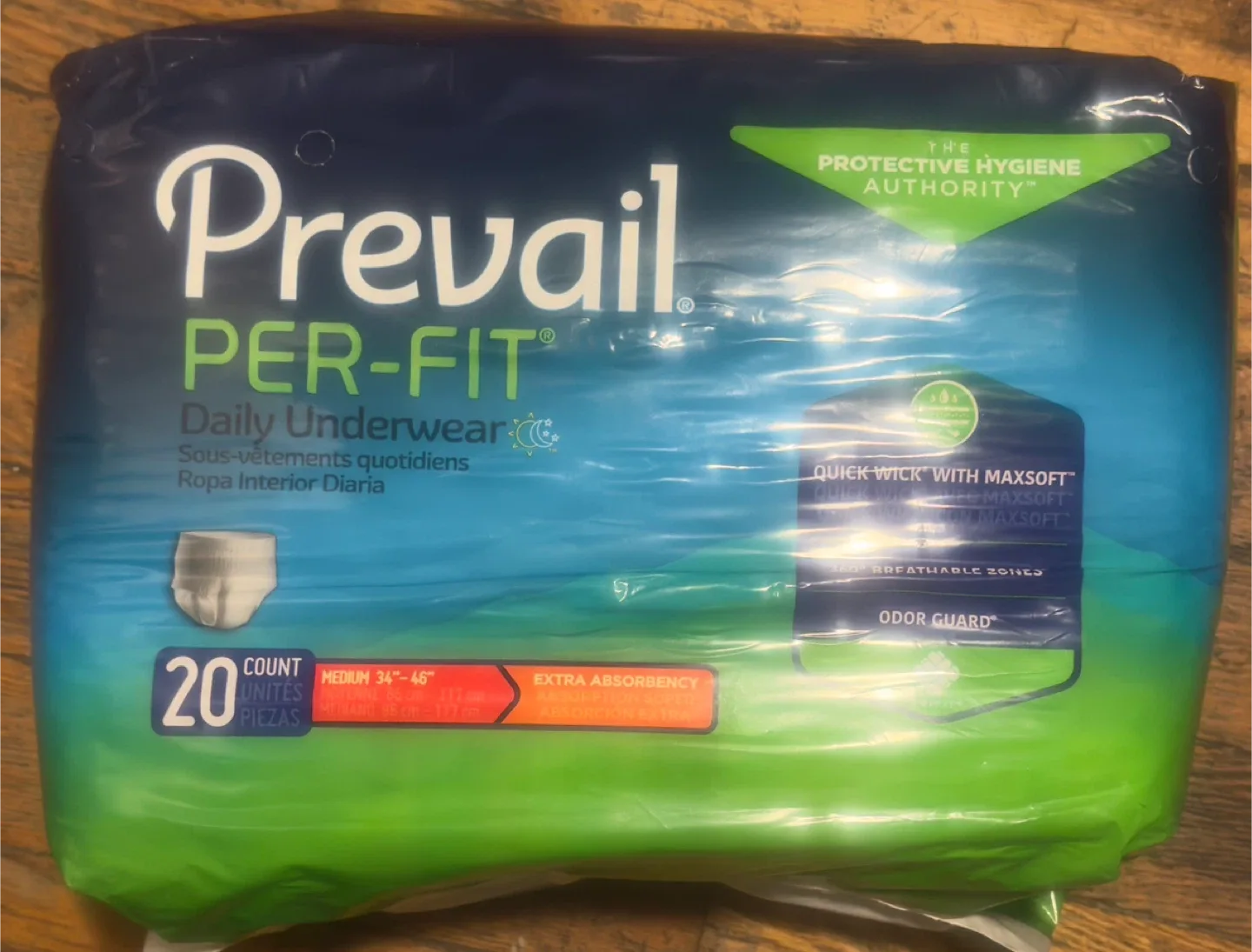 Prevail Per-Fit Daily Underwear, Medium (34-46")