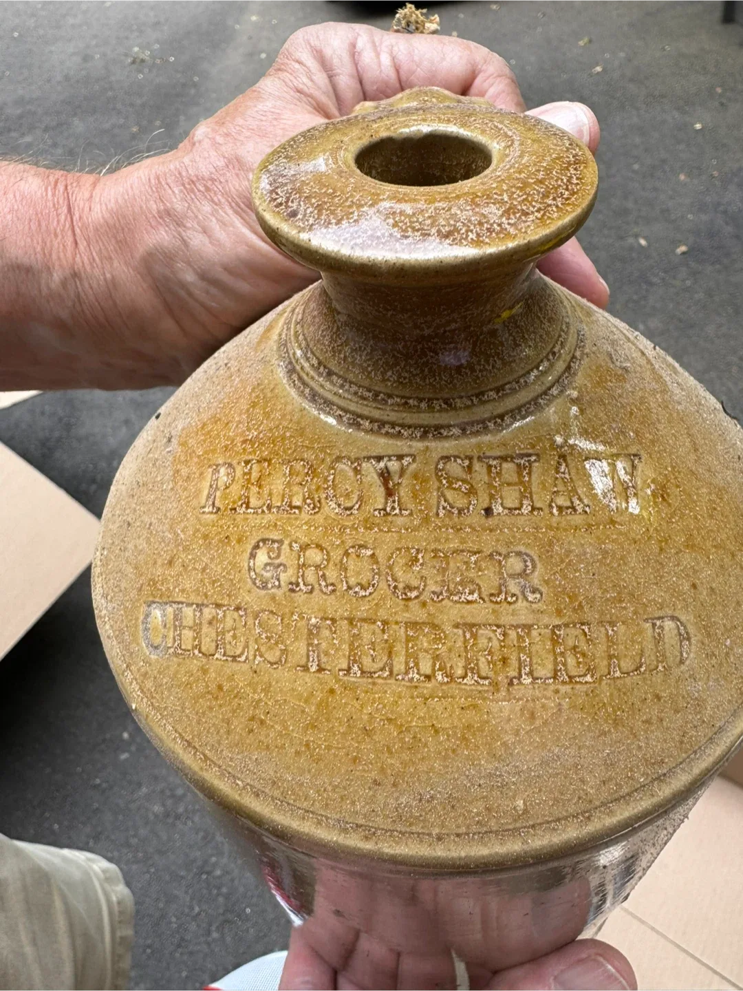 Antique Percy Shaw Grocer Stoneware Jug image indicator(2)