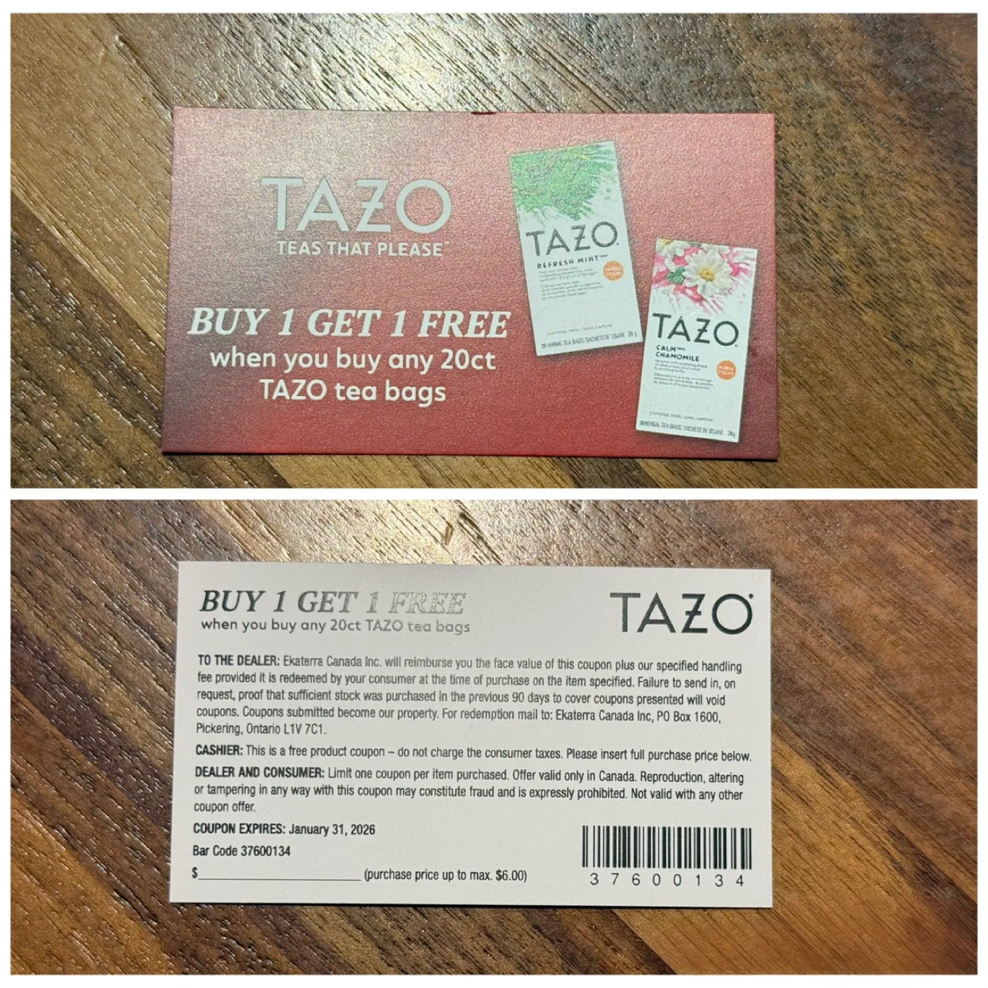 ✨ FREE TAZO Tea Coupon ✨