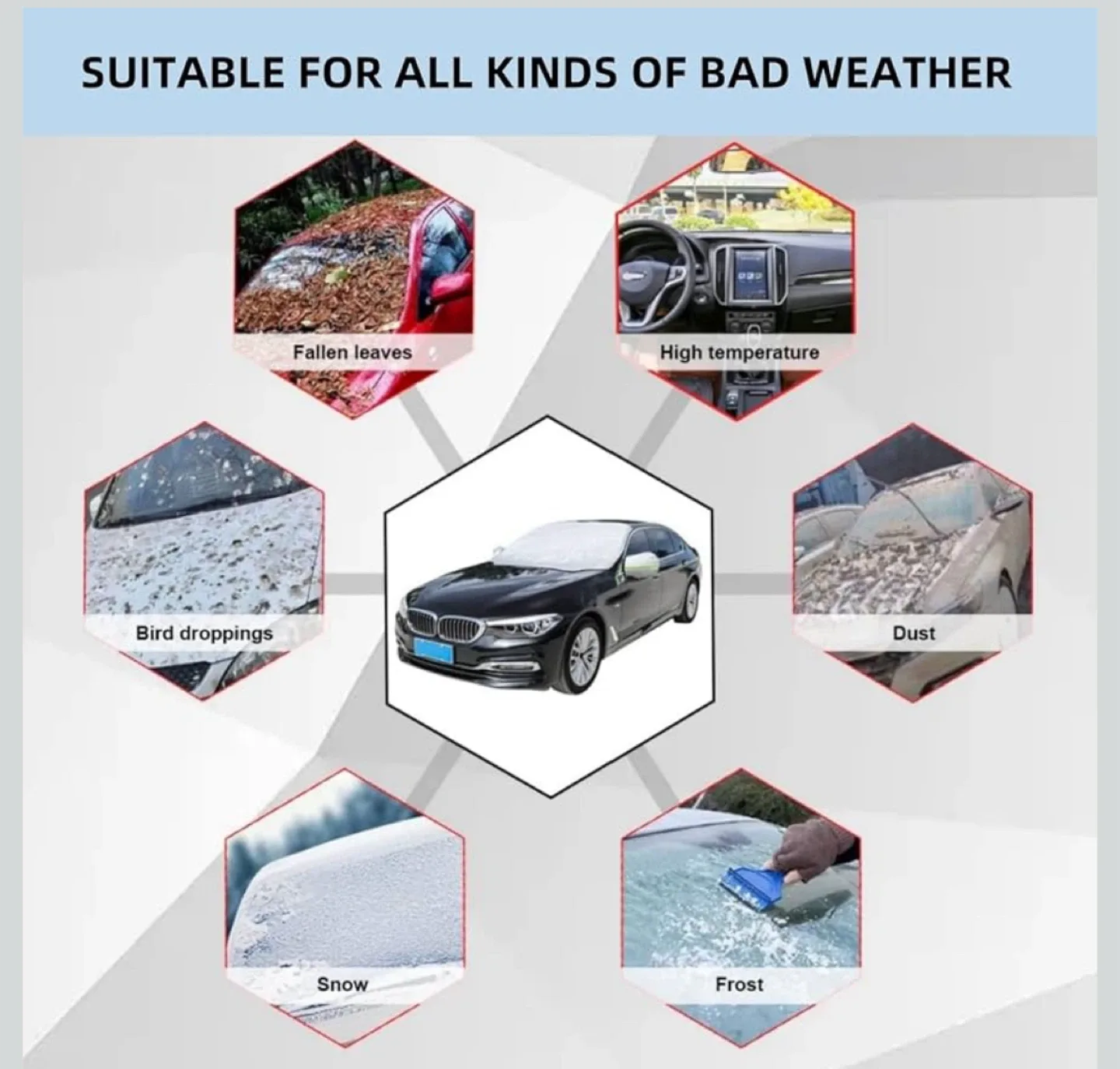 New Pack Car Windshield Snow Cover image indicator(7)