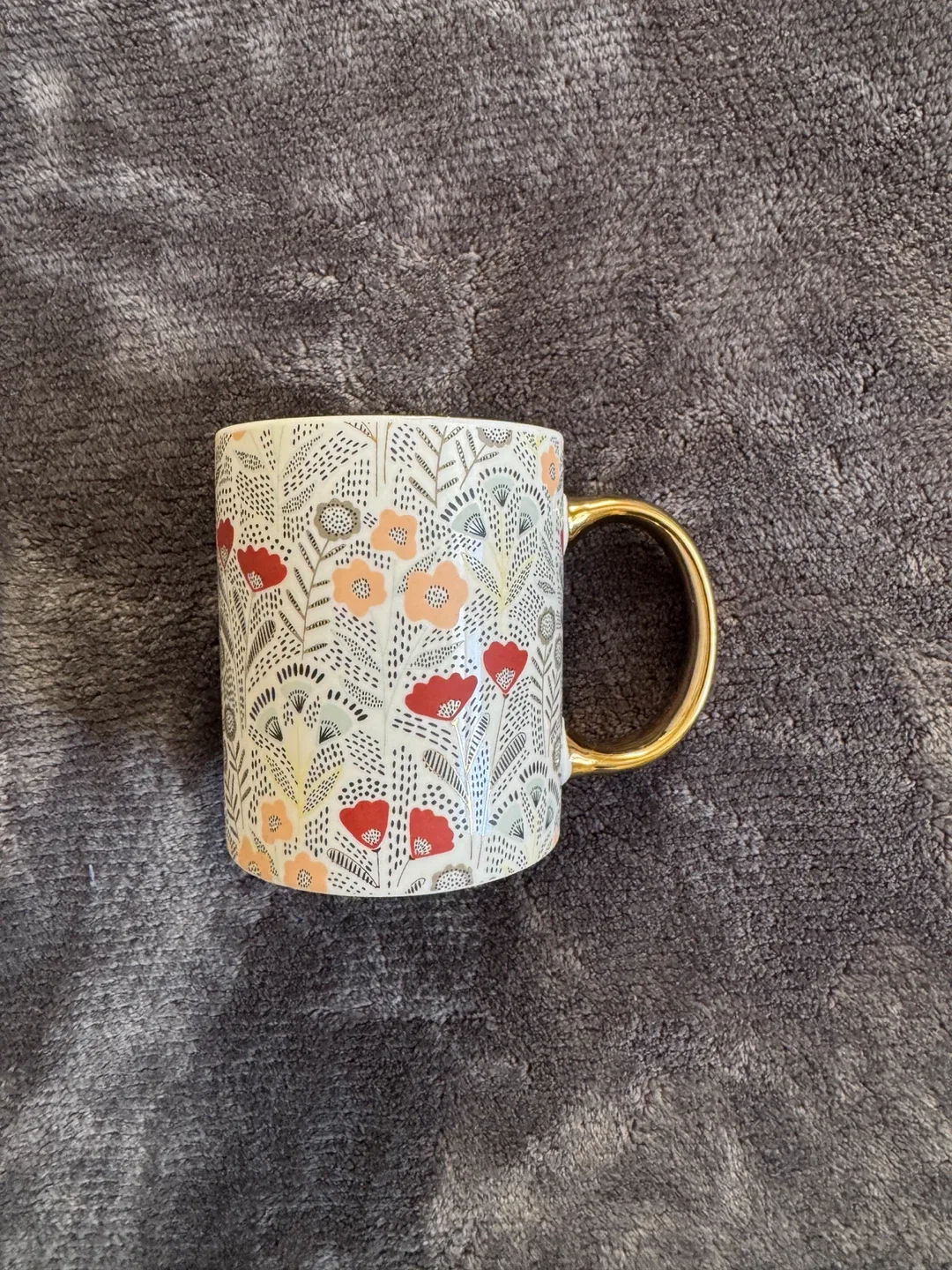 Floral Mug with Gold Handle image indicator(2)