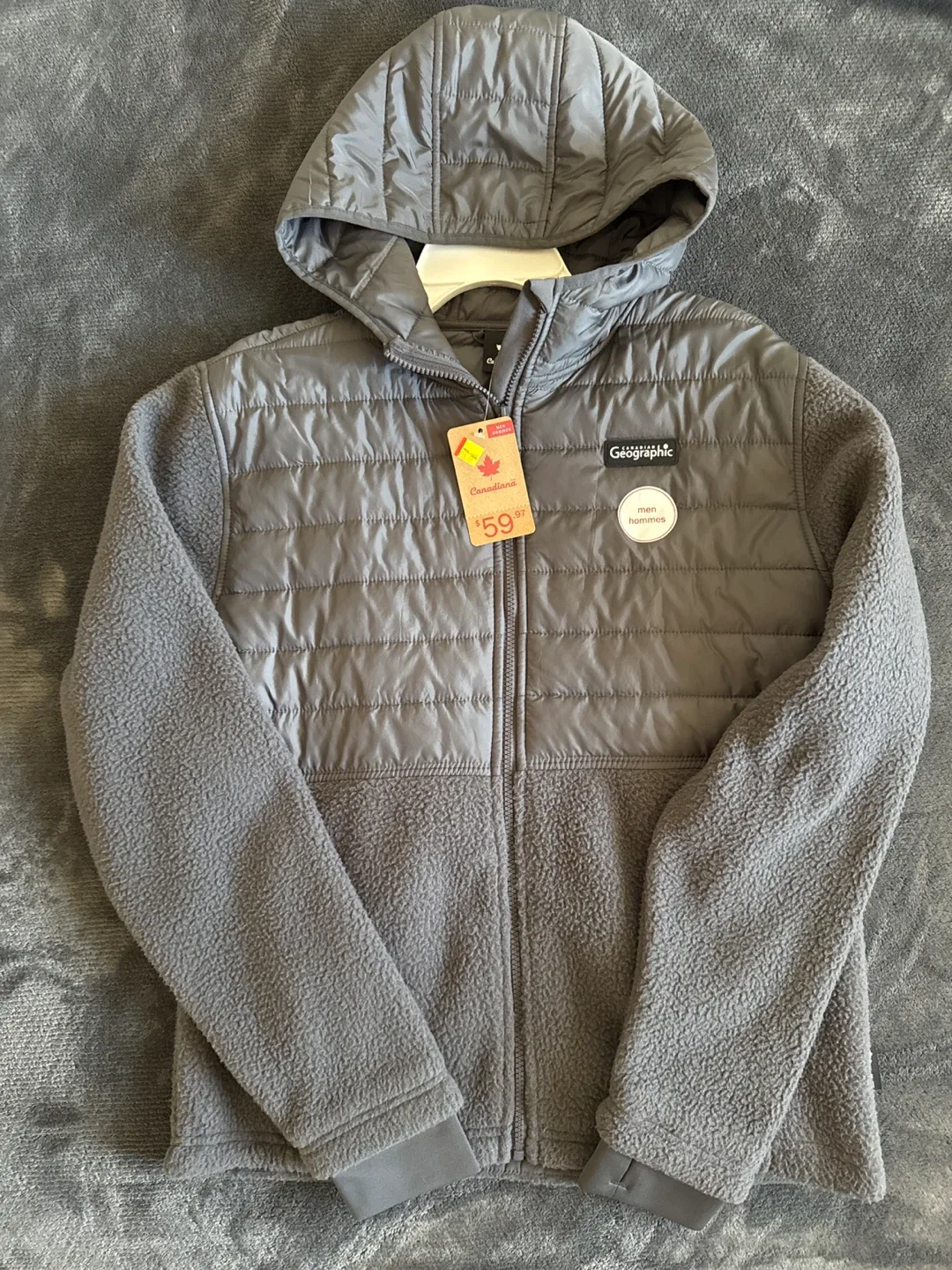 NWOT National Geographic Men's Hoodie, Grey