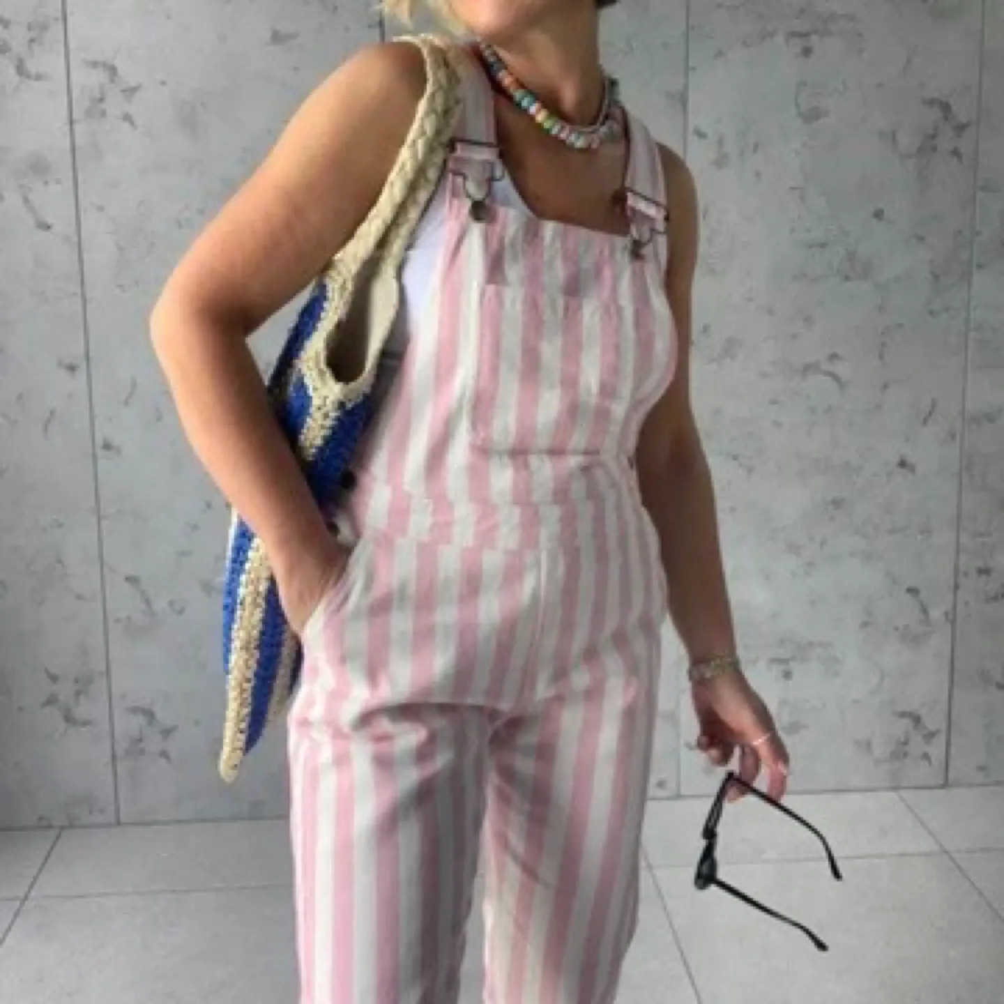 Dotty Dungaree Striped Overalls image indicator(3)