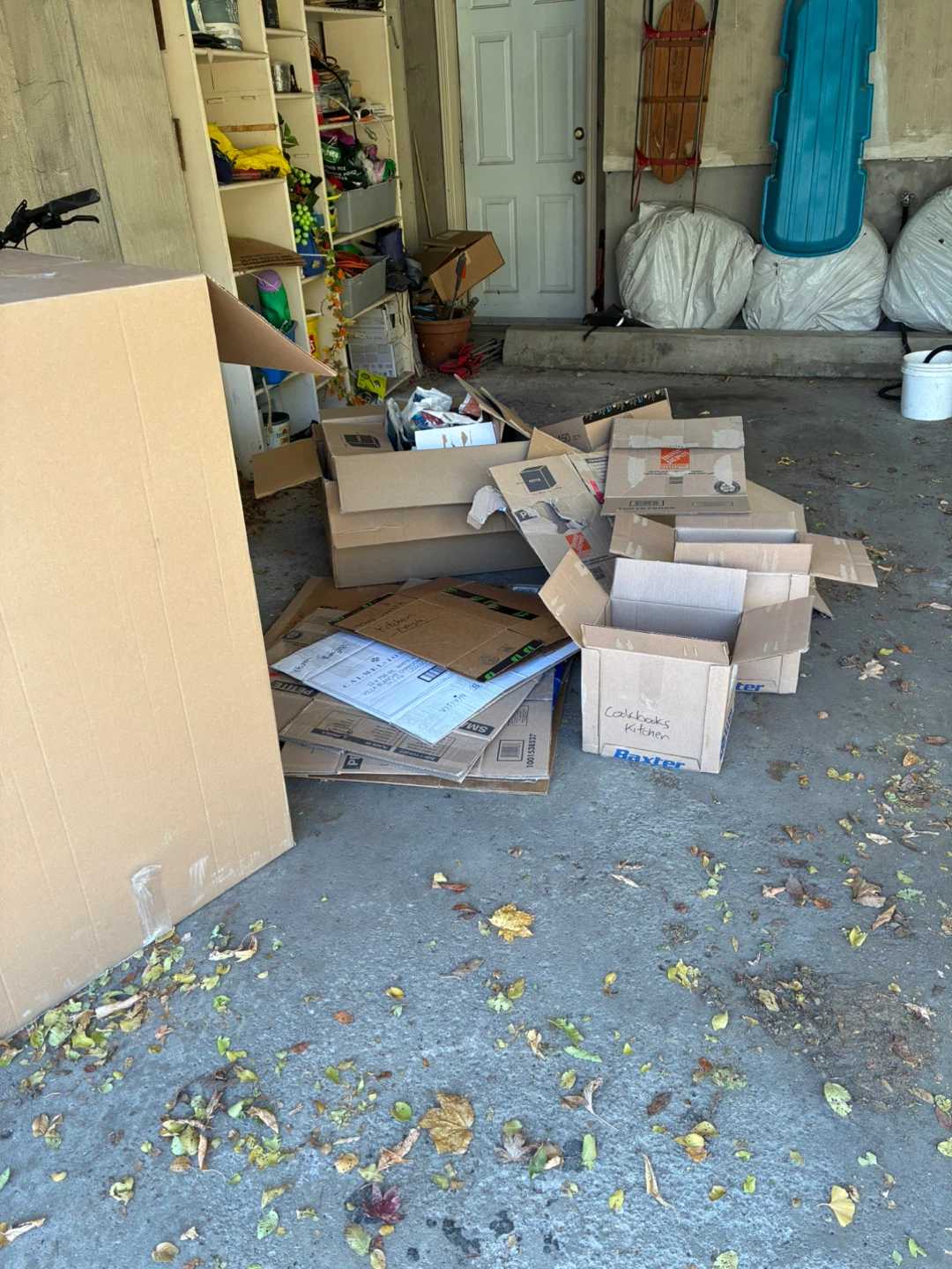 Assorted moving boxes