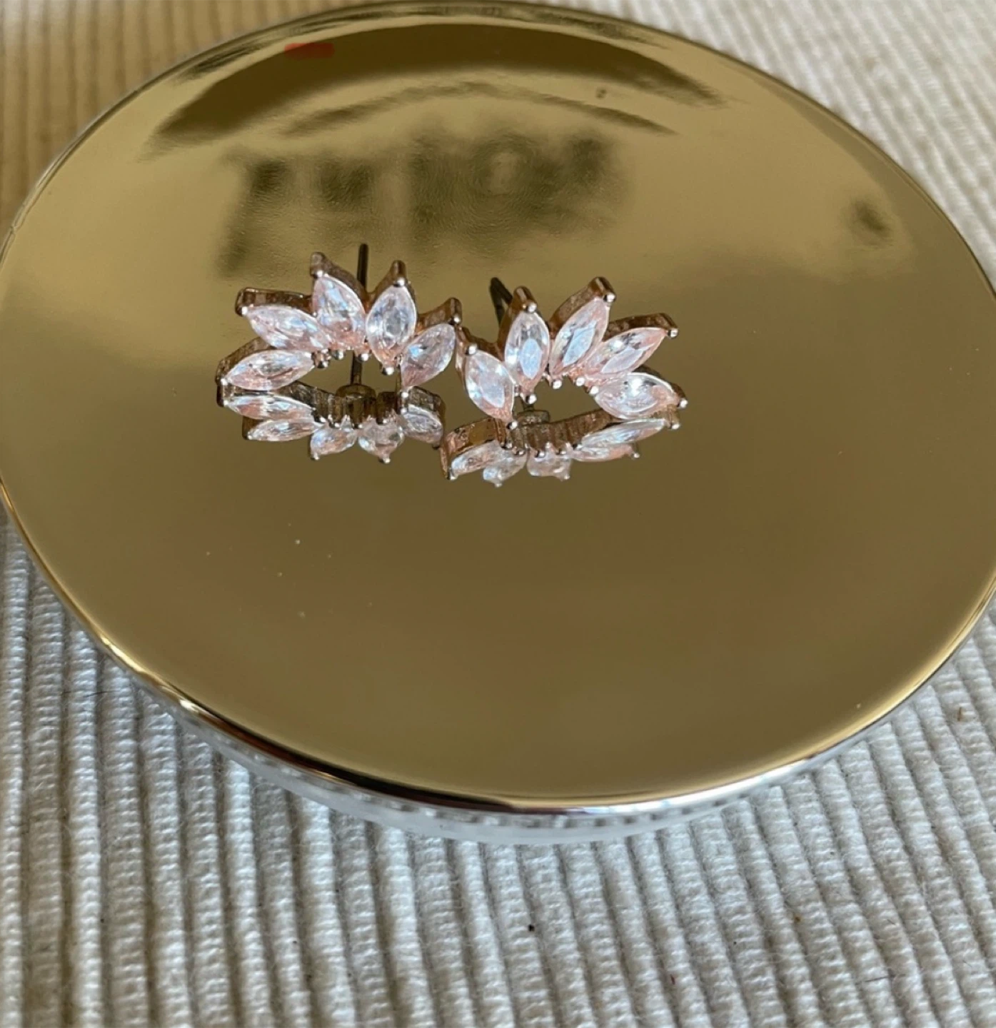 Stud Earrings with Pink Gemstones