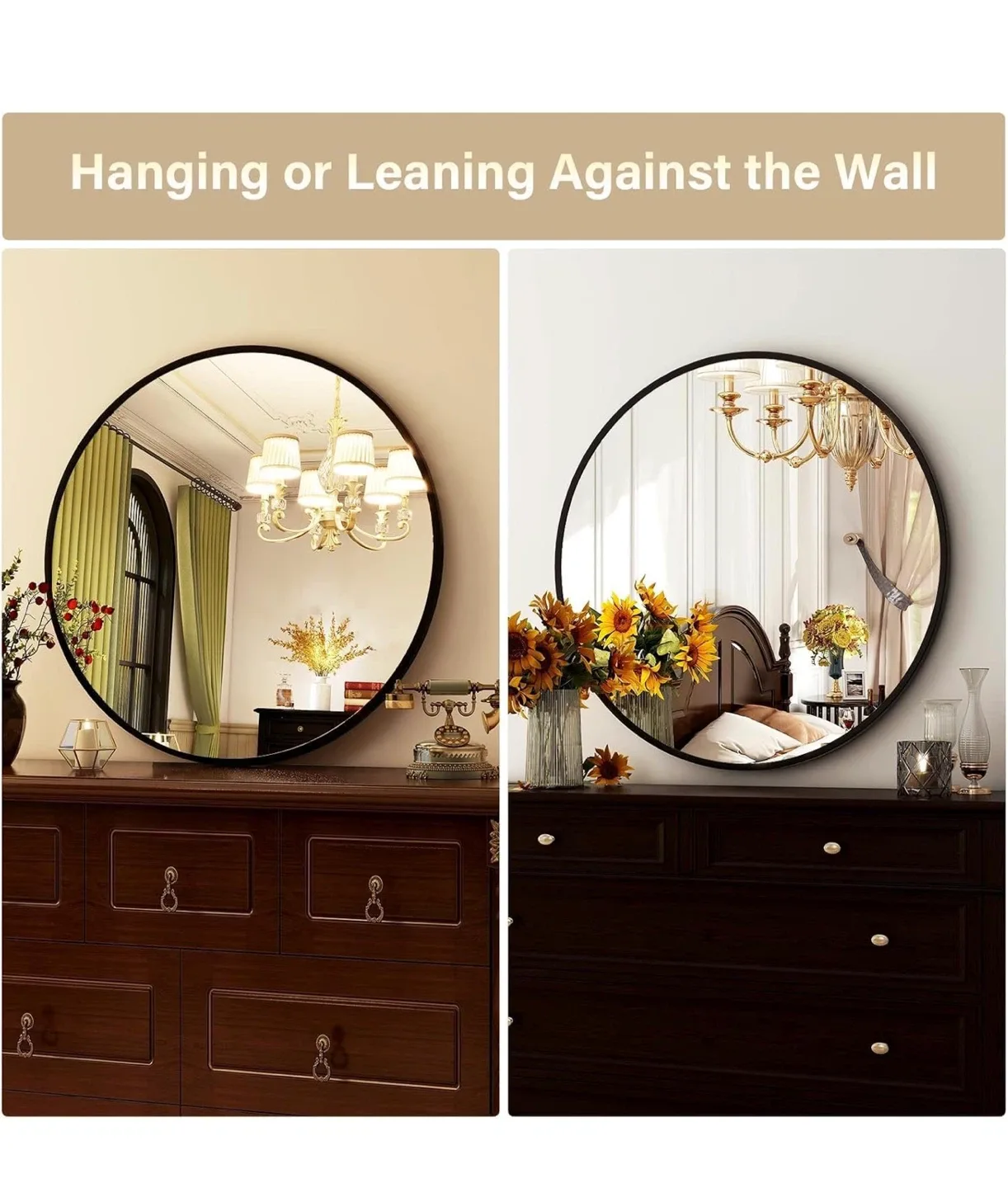 HARRITPURE 30" Round Bathroom Mirror - Black image indicator(4)