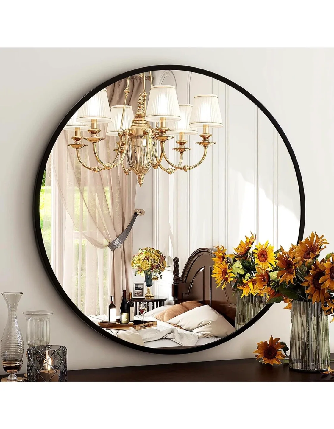 HARRITPURE 30" Round Bathroom Mirror - Black image indicator(6)