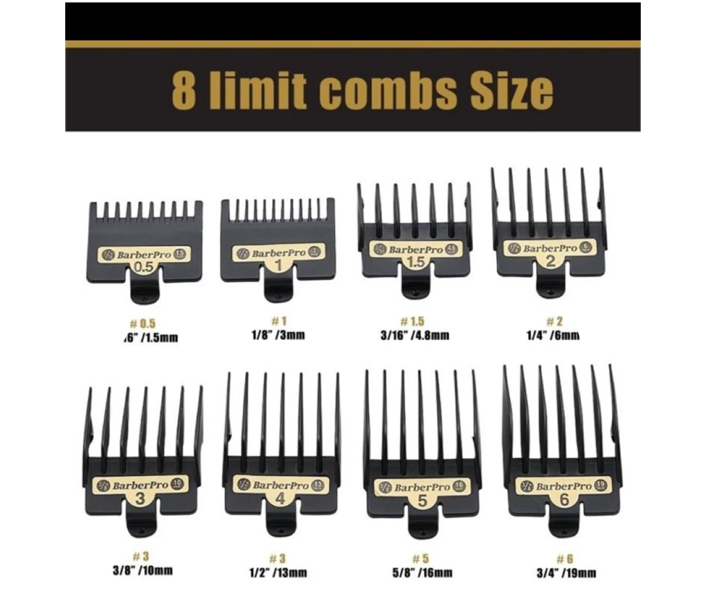 8PCS Clipper Guards for BaBylissPRO Clippers - photo 3