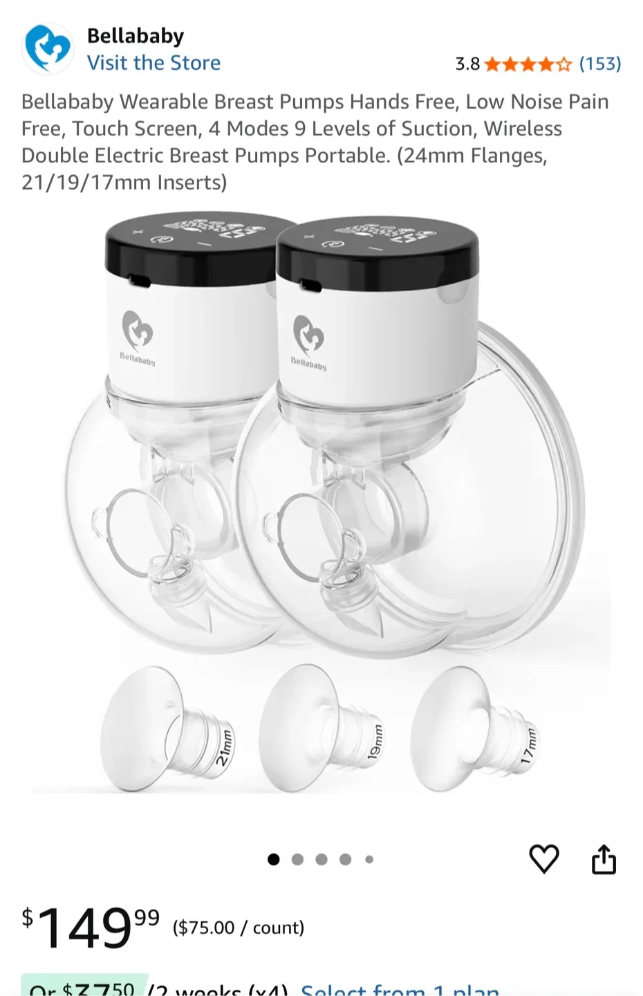 Bellababy Wearable Electric Breast Pump - New! image indicator(3)