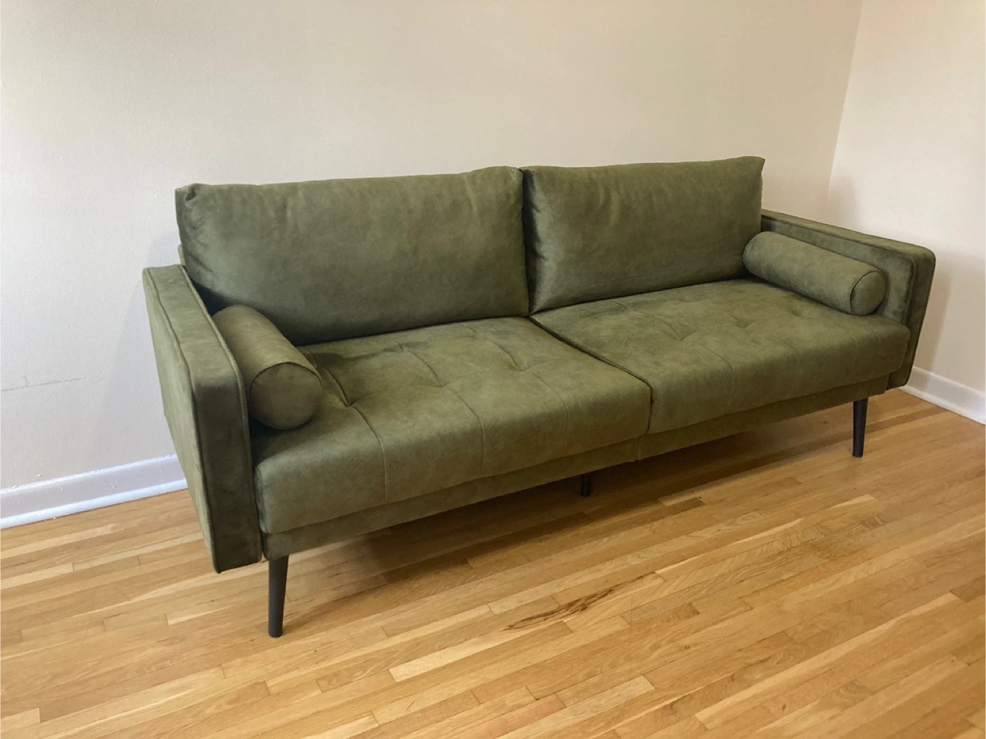Green Sofa with Bolster Pillows - photo 5