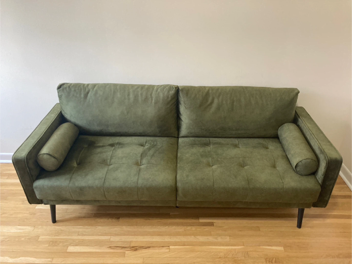 Green Sofa with Bolster Pillows - photo 3