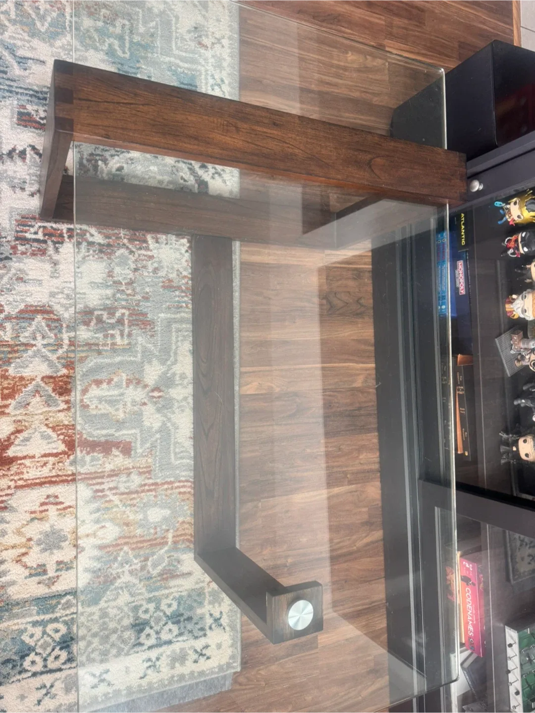 Glass Coffee Table with Wood Frame image indicator(2)