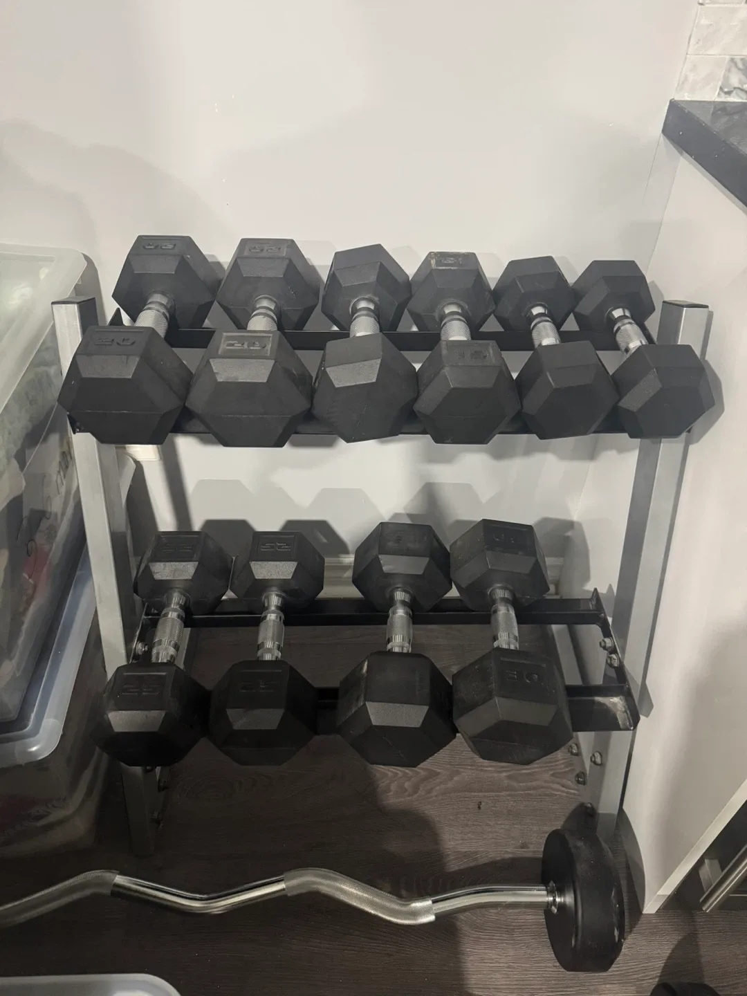 Hex Dumbbells with Rack - 20lb, 25lb, 30lb image indicator(4)