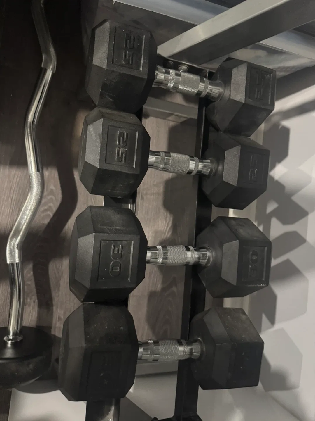 Hex Dumbbells with Rack - 20lb, 25lb, 30lb image indicator(3)