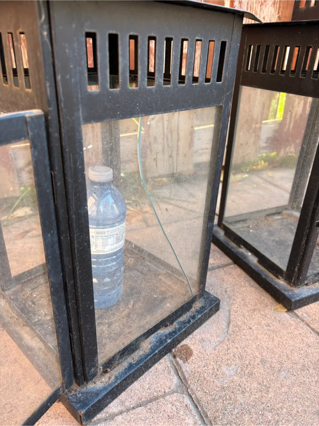 2 Black Metal/Glass Candle Lanterns image indicator(3)