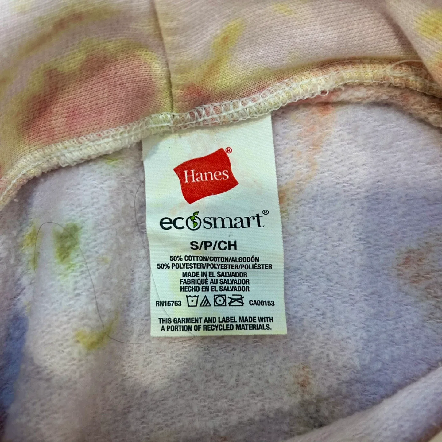 Hanes EcoSmart Tie Dye Hoodie - Size S image indicator(3)