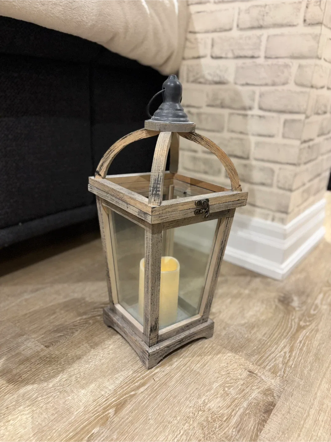 Decorative Wood & Glass Lantern thumbnail