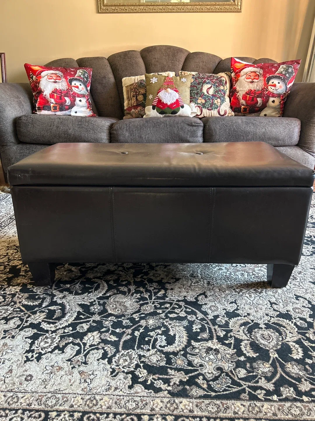 Storage Ottoman - Black/Brown