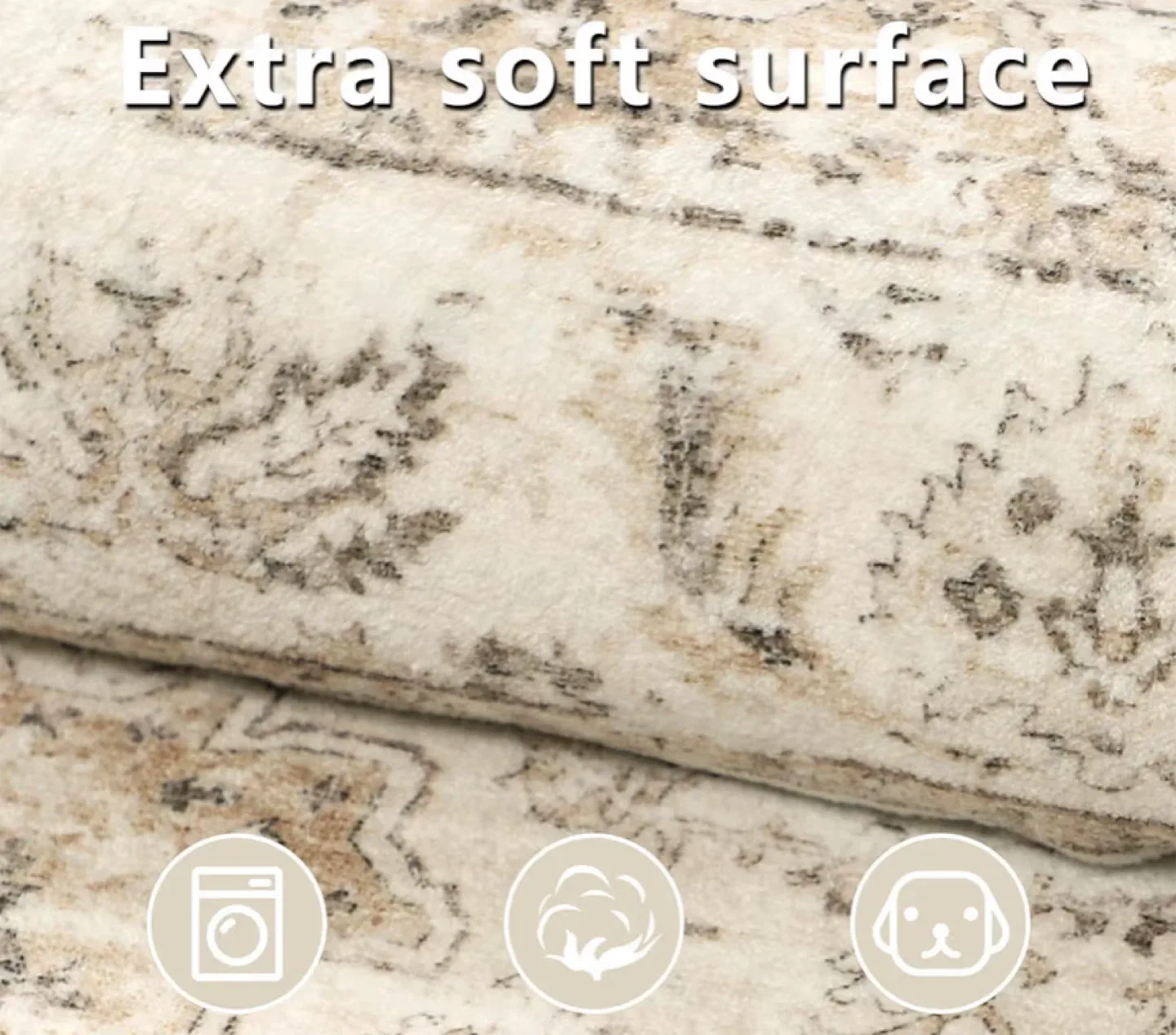 Area Rug 9x6 ft- Soft Touch, Non-Skid Backing image indicator(2)