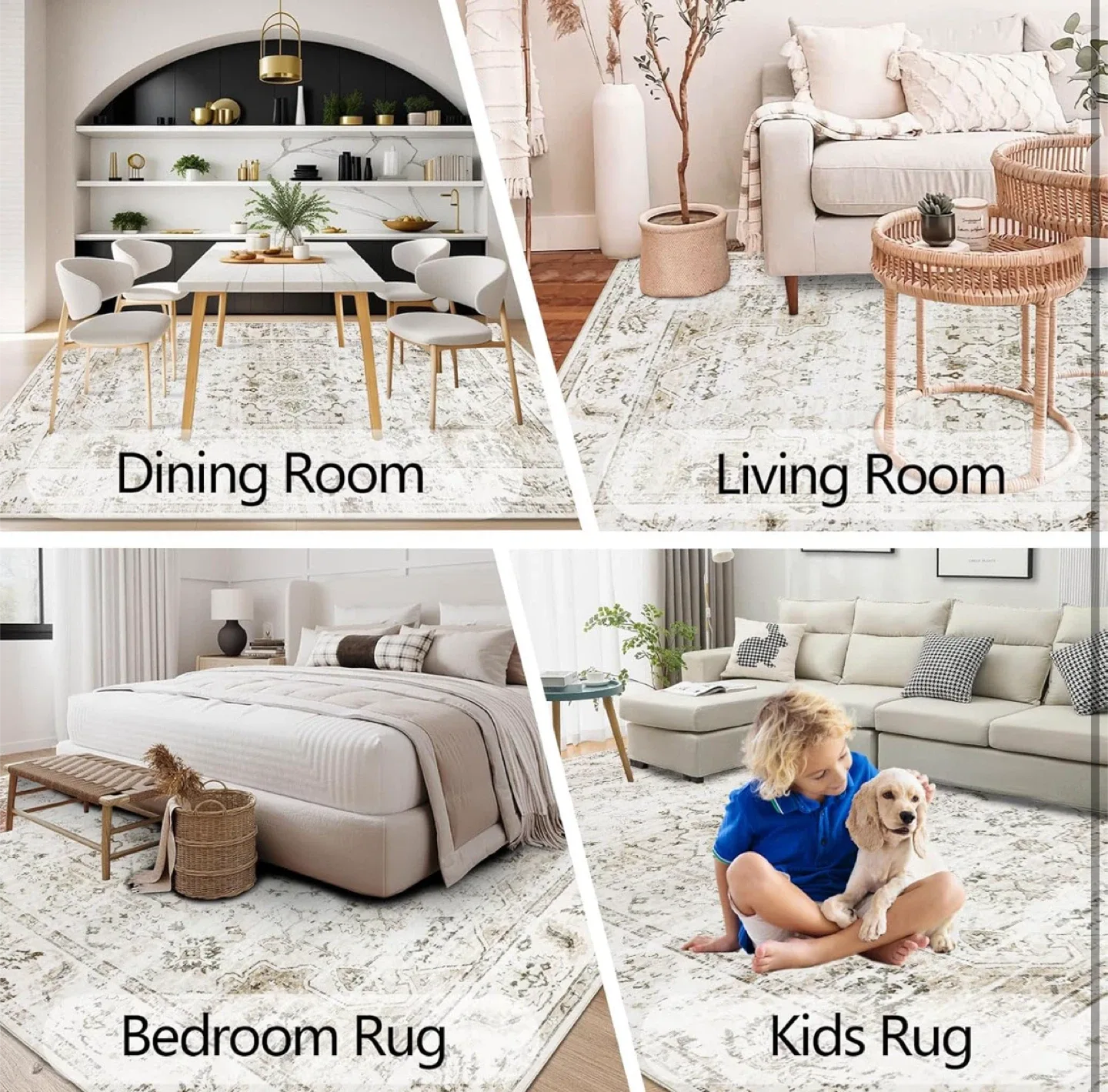 Area Rug 9x6 ft- Soft Touch, Non-Skid Backing image indicator(6)