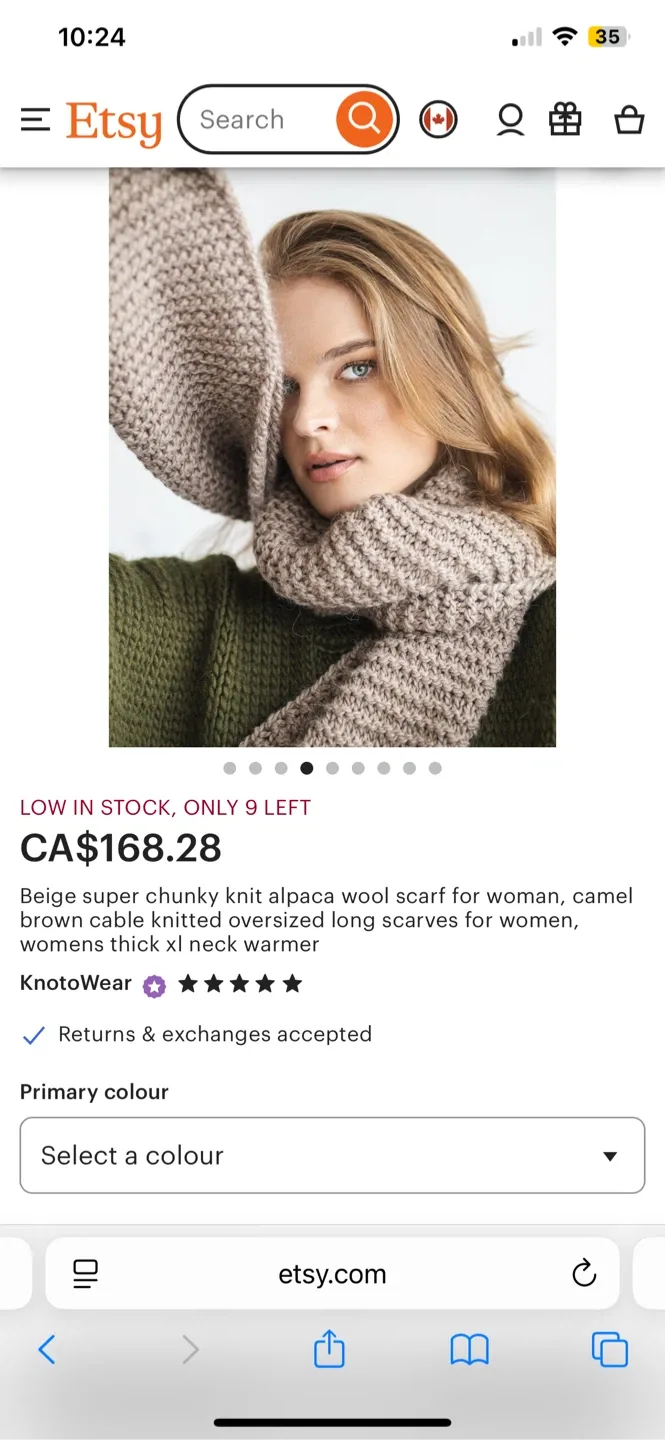 Long Chunky Knitted Warm Scarf image indicator(2)