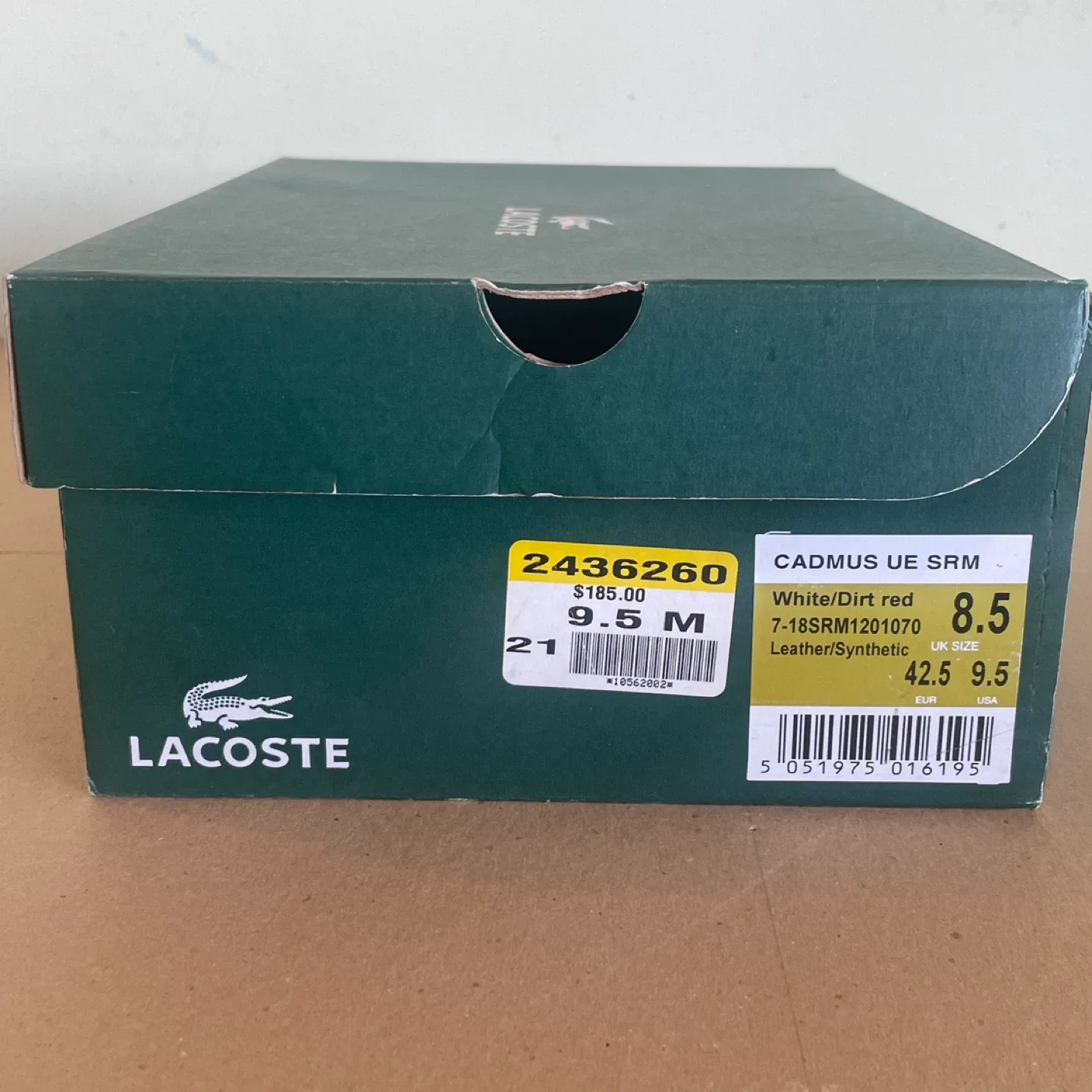 Lacoste High-Top Leather Sneaker Shoes Cadmus UE 9.5M image indicator(6)