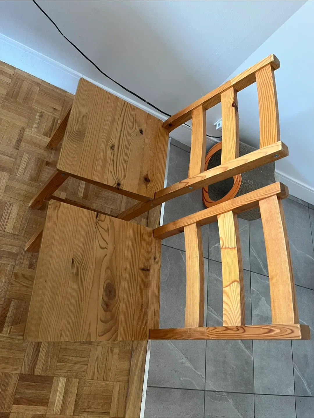 Set of Two Wooden Chairs