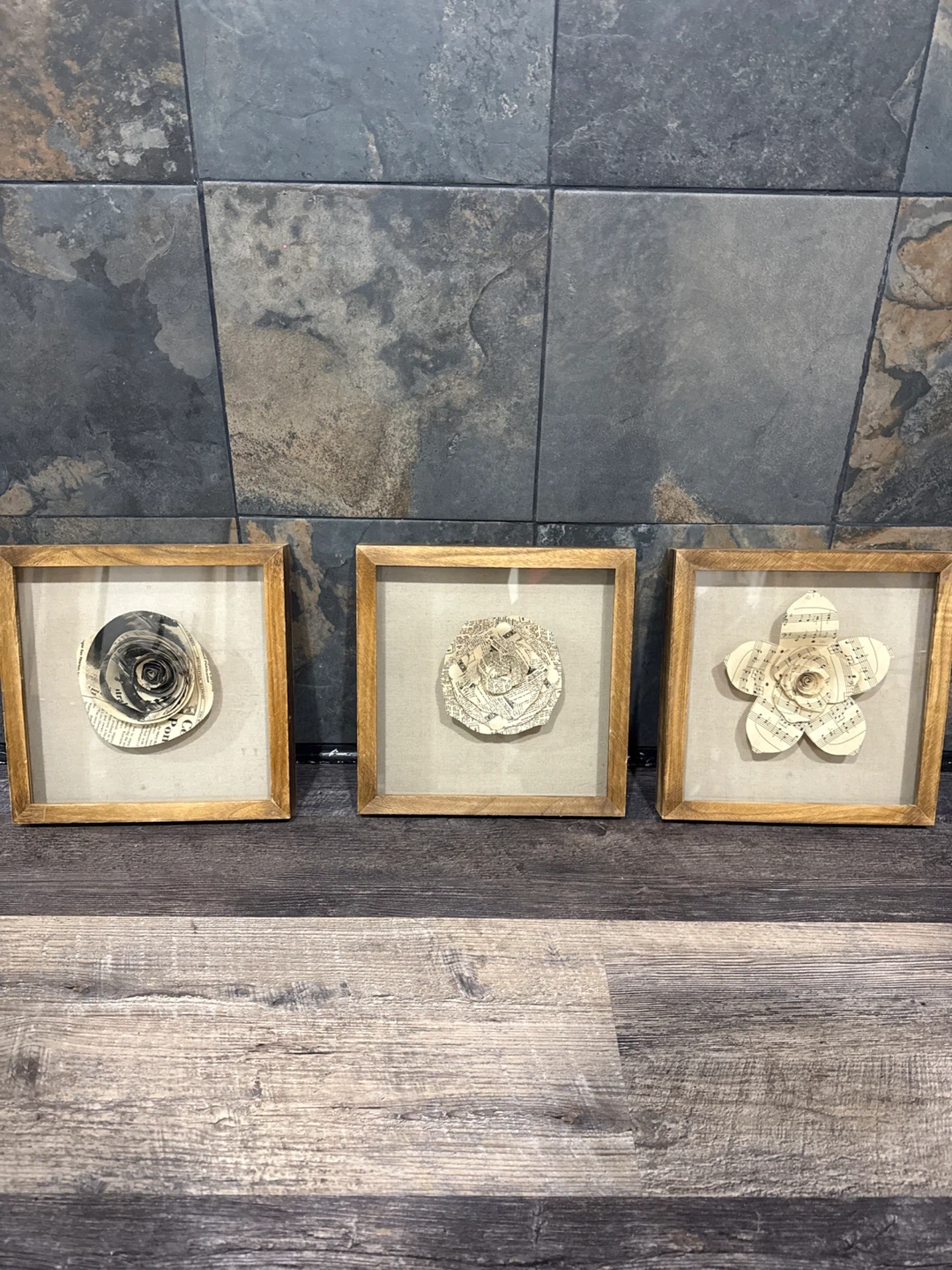 Framed Paper Flower Wall Art