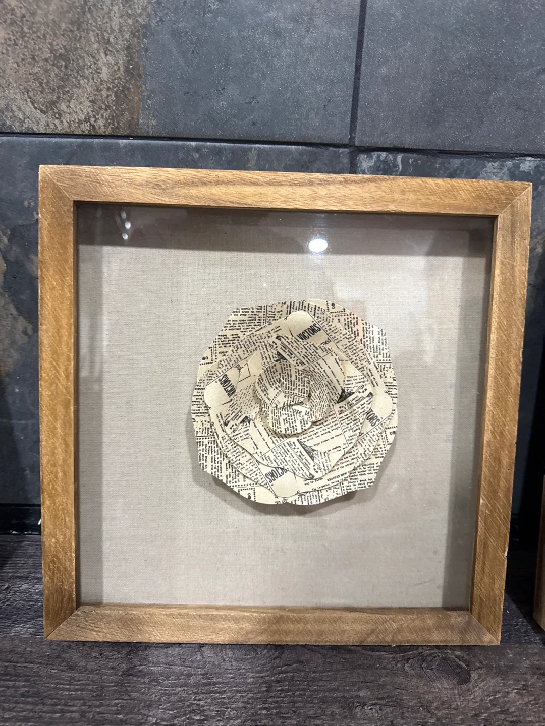 Framed Paper Flower Wall Art - photo 3