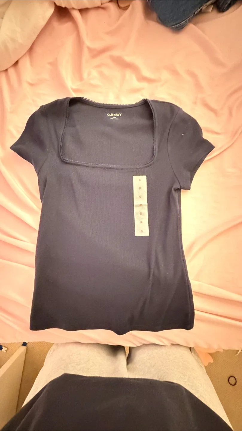 Old Navy Navy Blue Square Neck Top - Size S