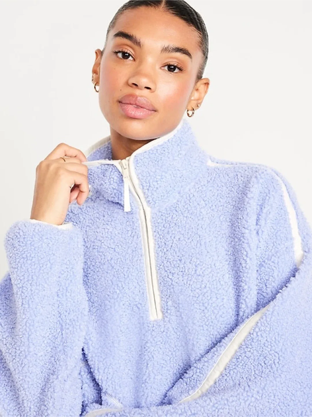 Old Navy Loose Sherpa Quarter-Zip Pullover image indicator(4)