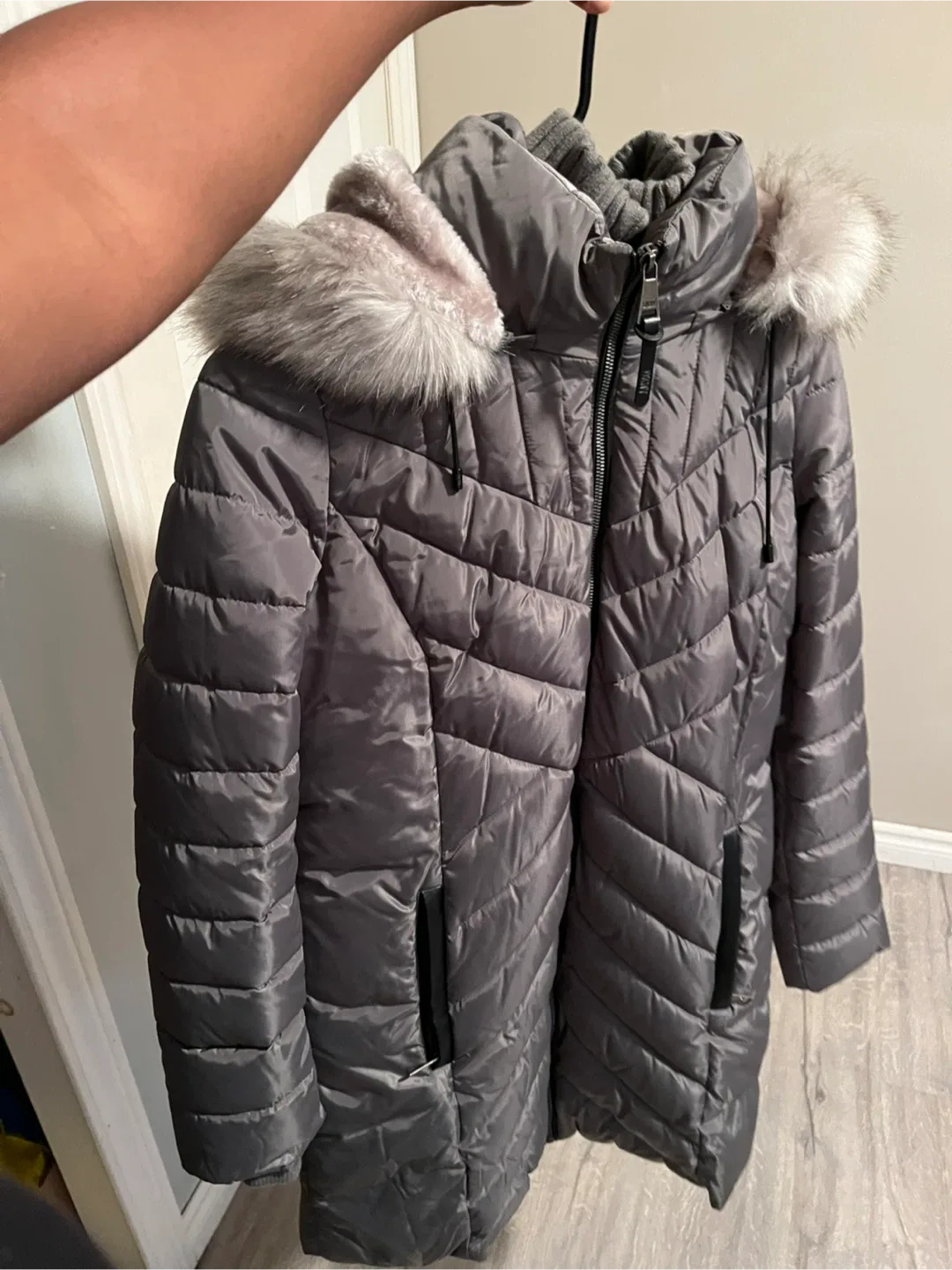 Grey Puffer DKNY Winter Jacket