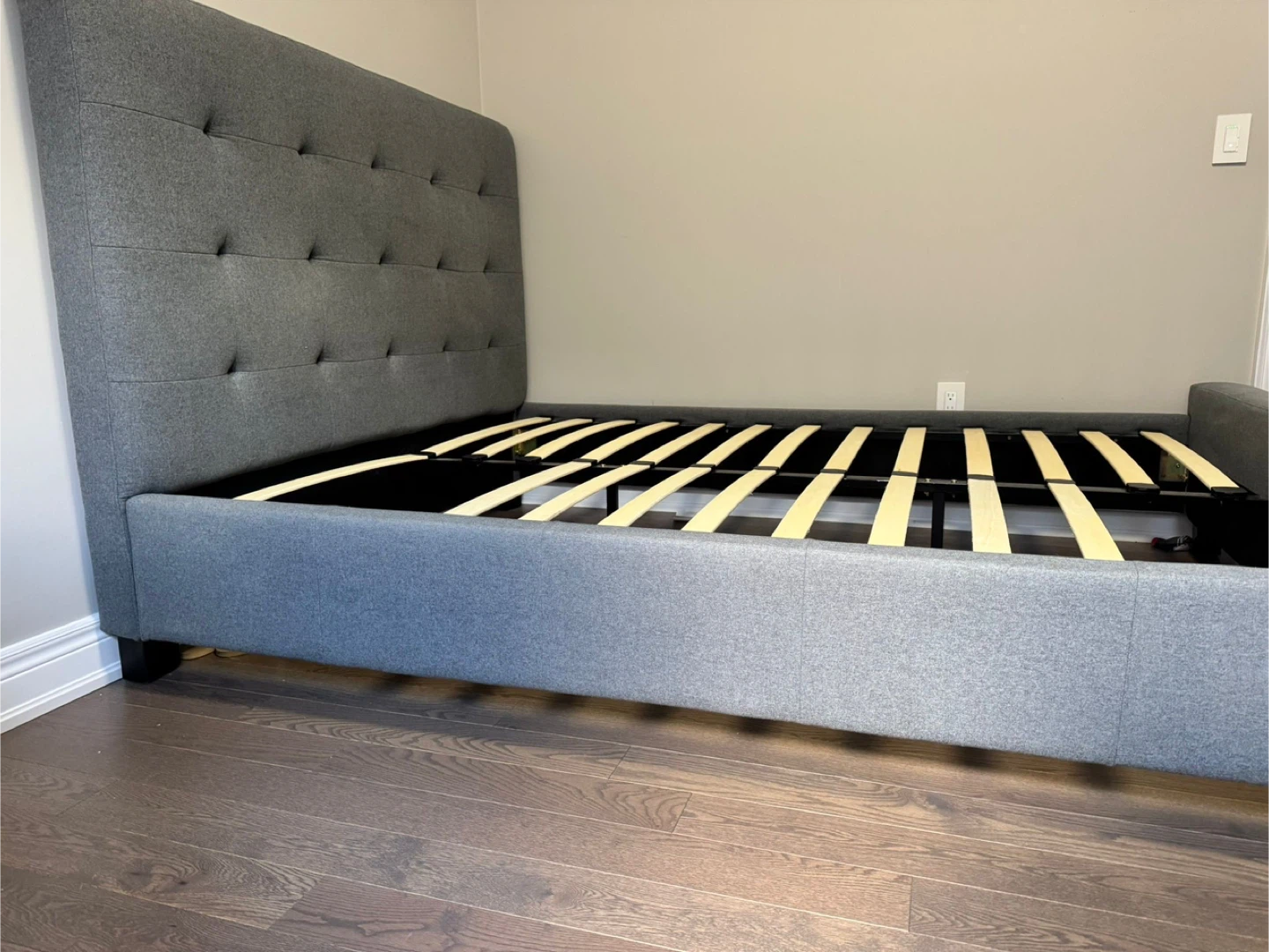 Costco Queen size Upholstered Platform Bed Frame and mattress - photo 4