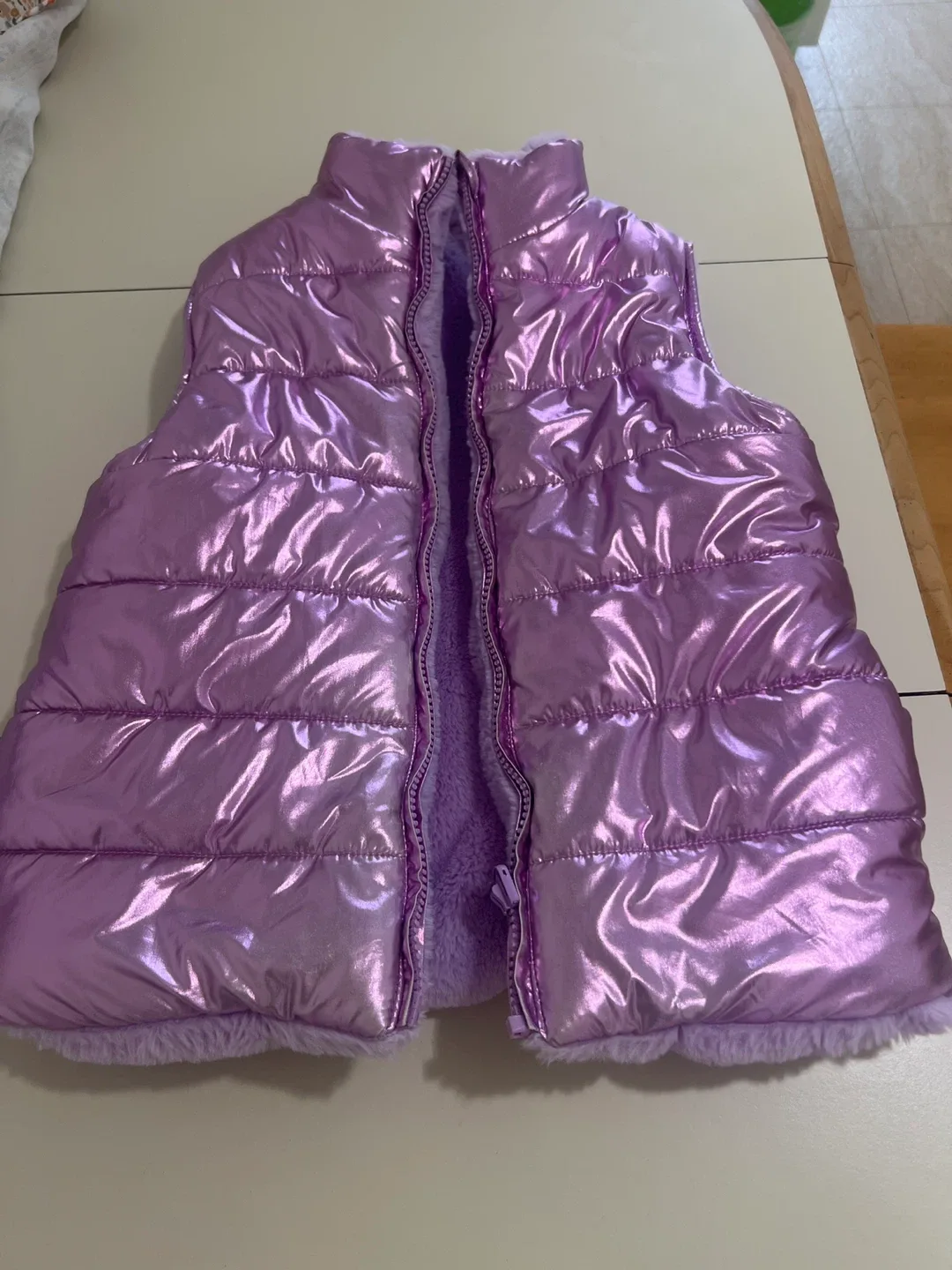 Reversible Puffer Vest - Purple