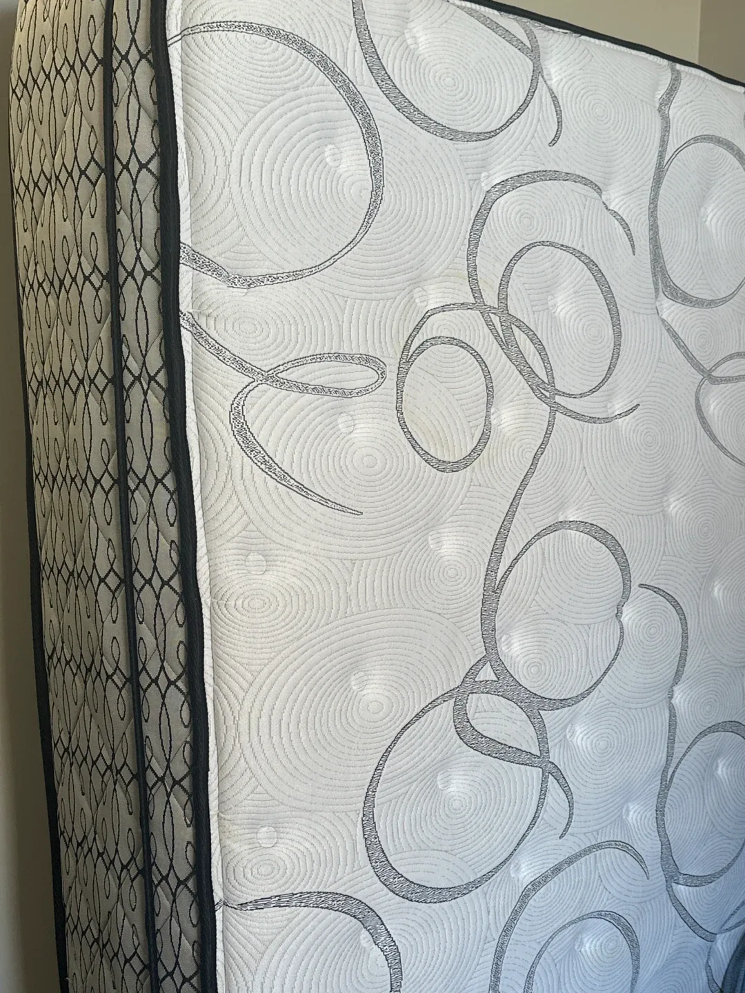 Costco Queen size Upholstered Platform Bed Frame and mattress image indicator(7)