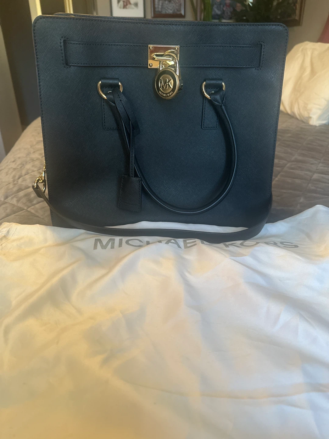 Michael Kors Black Leather Tote Bag