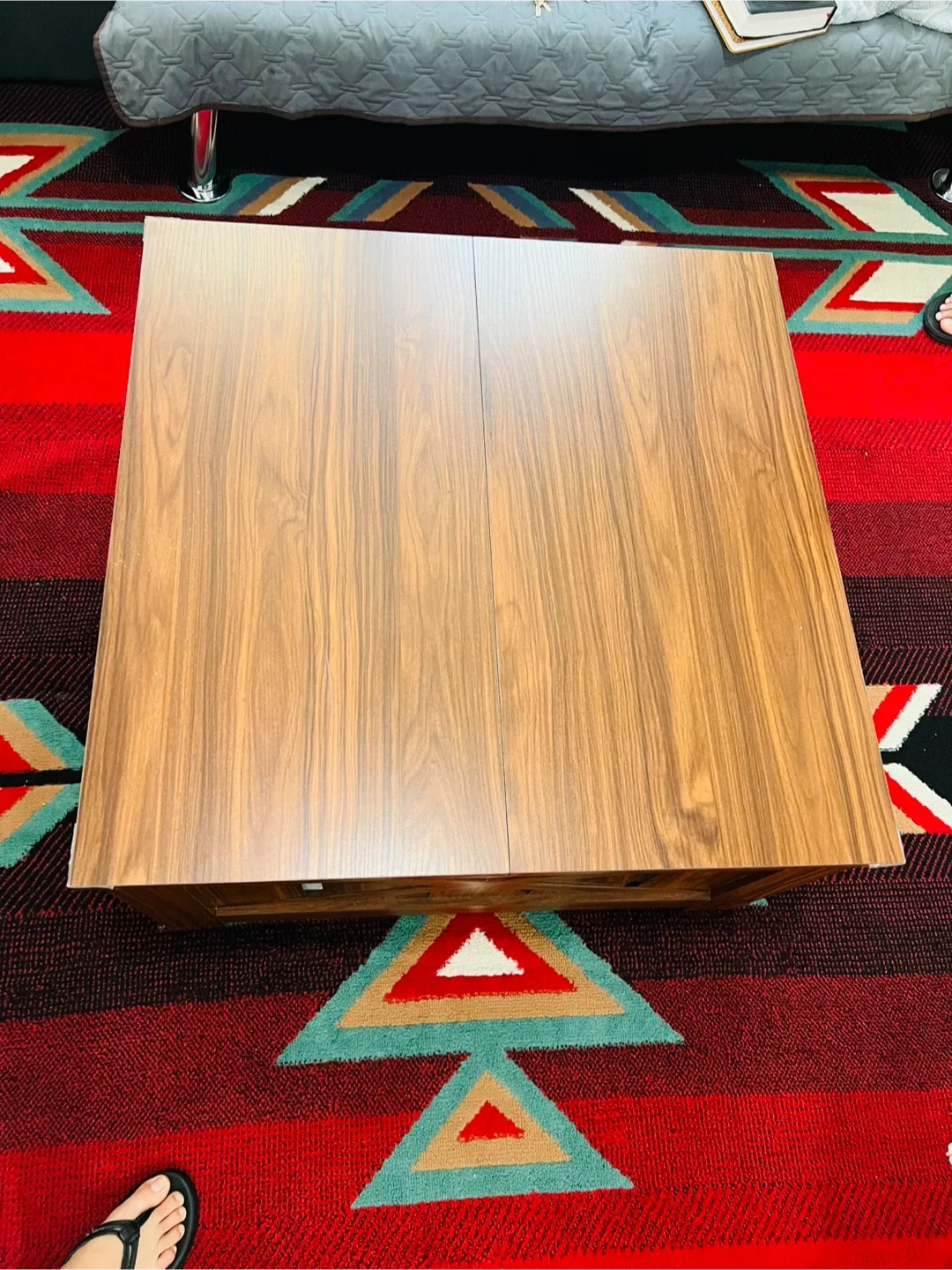 Brown Wood Coffee Table with storage image indicator(3)
