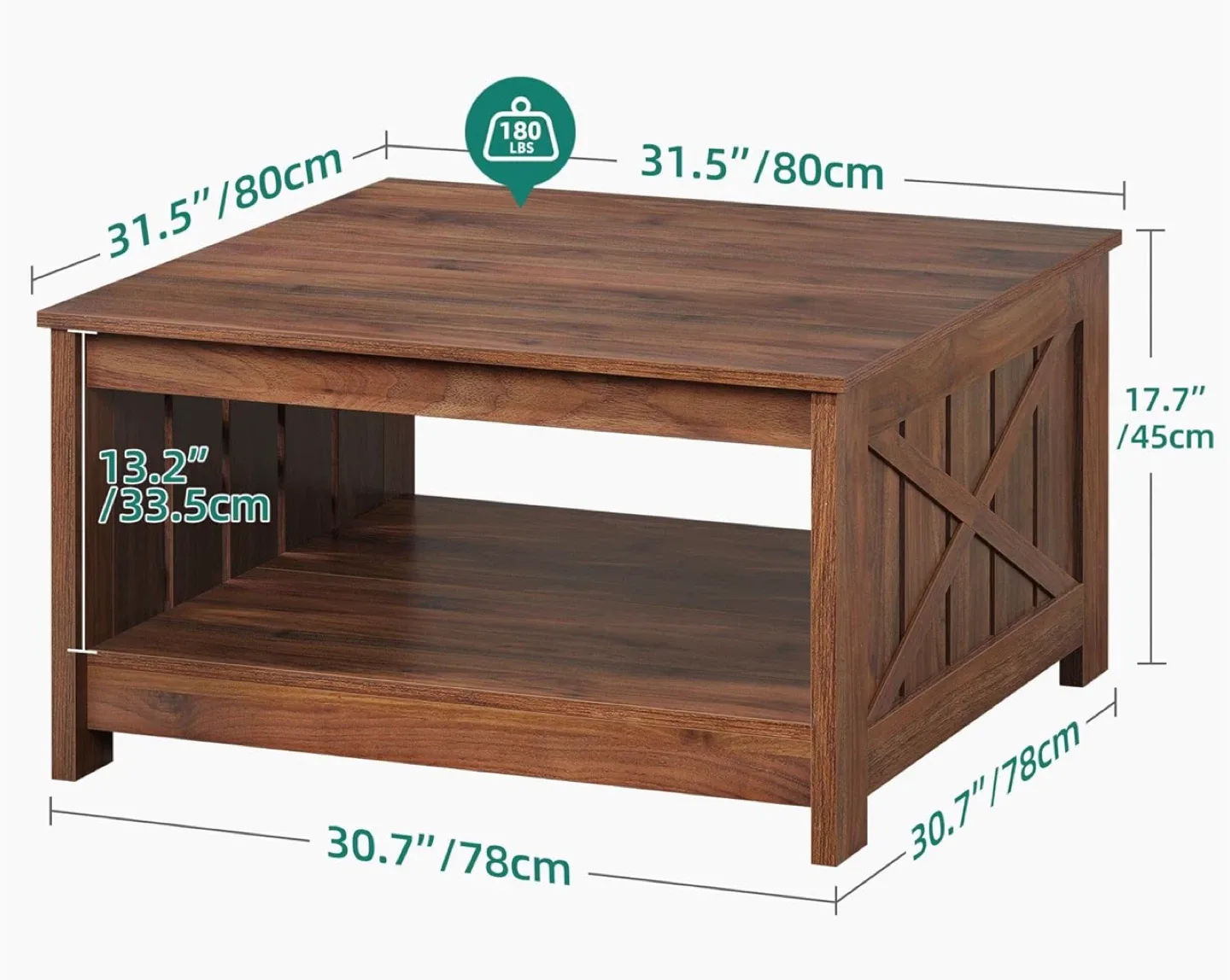 Brown Wood Coffee Table with storage image indicator(4)