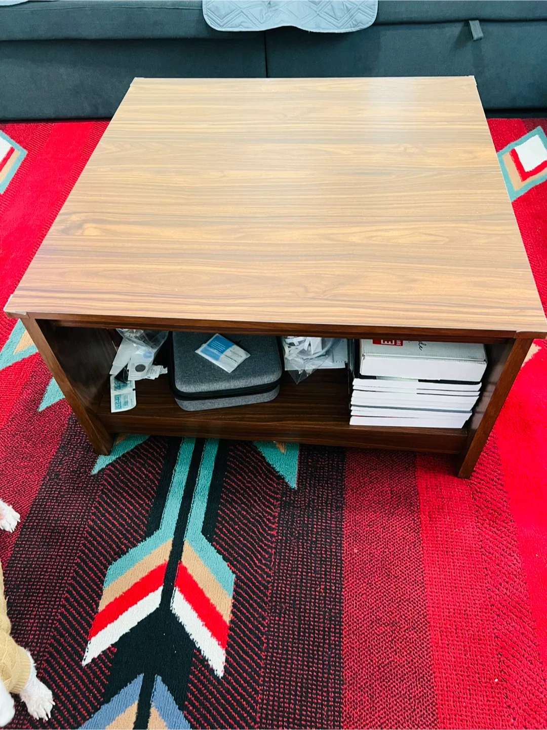 Brown Wood Coffee Table with storage image indicator(2)