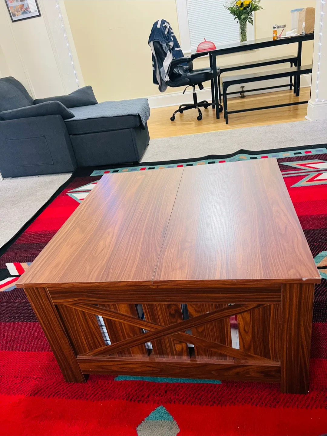 Brown Wood Coffee Table with storage