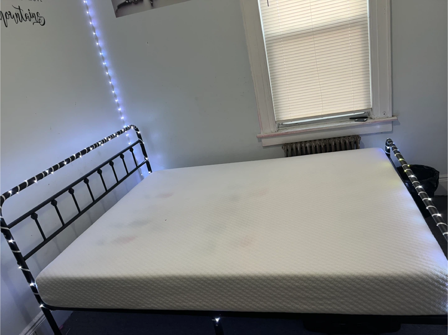Queen Bed frame with mattress - photo 2