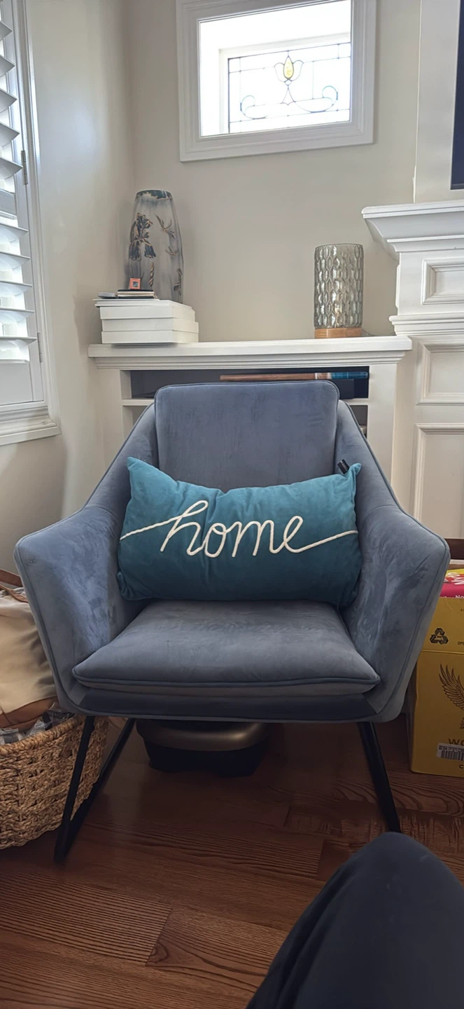 Blue Velvet Reading Chair
