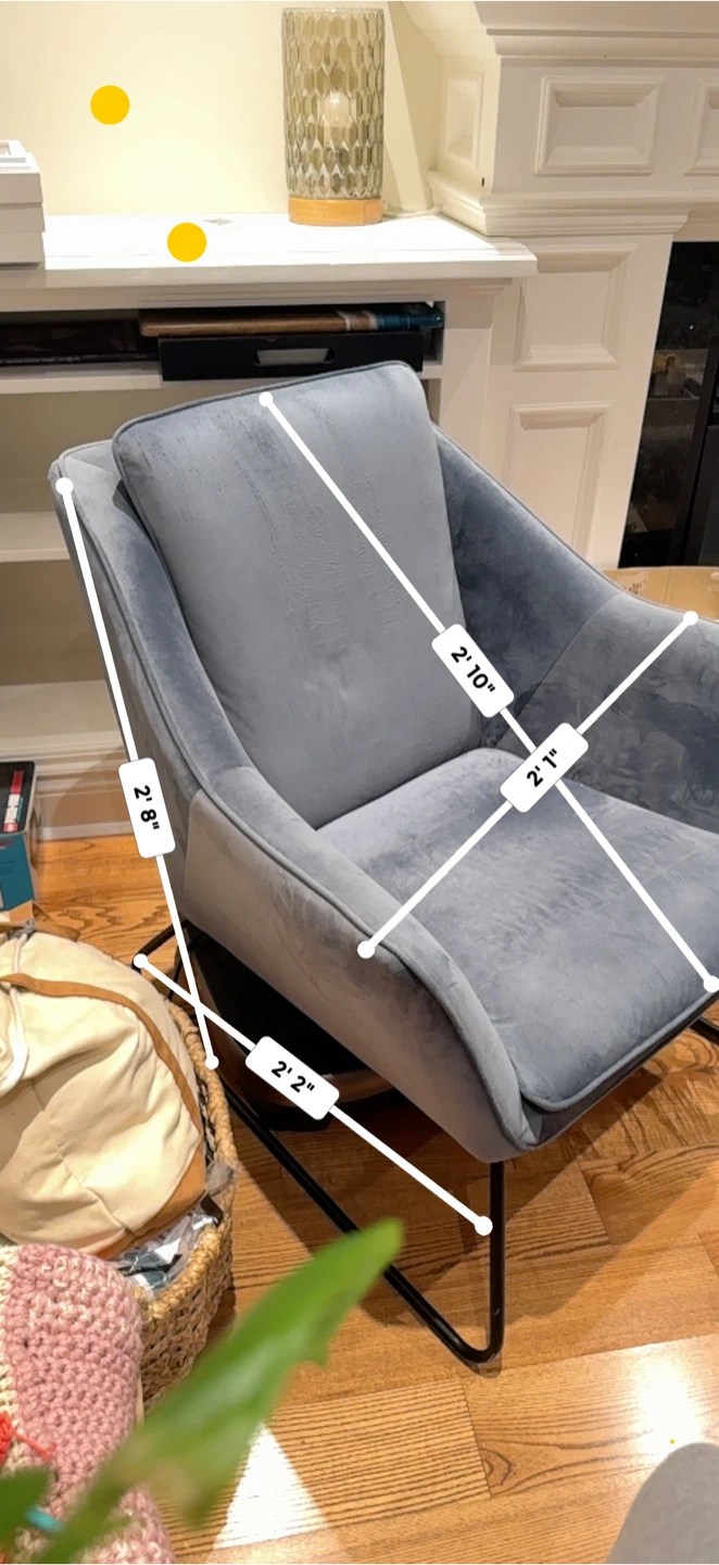 Blue Velvet Reading Chair - photo 4