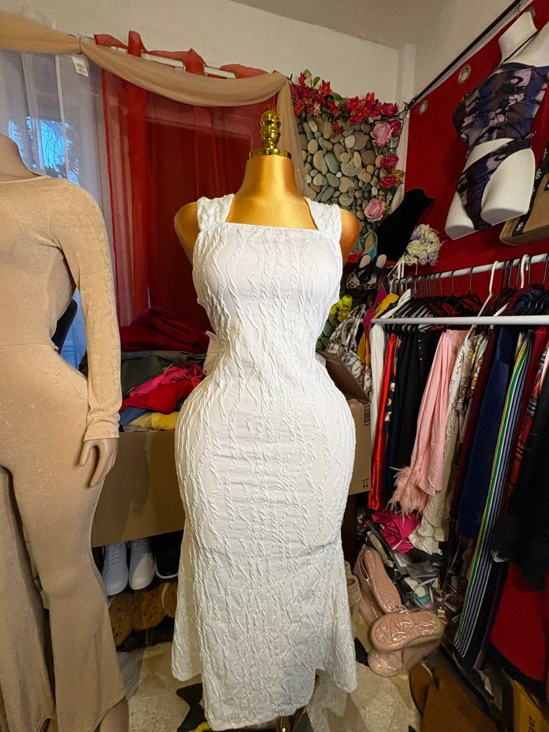 White Textured Dress thumbnail