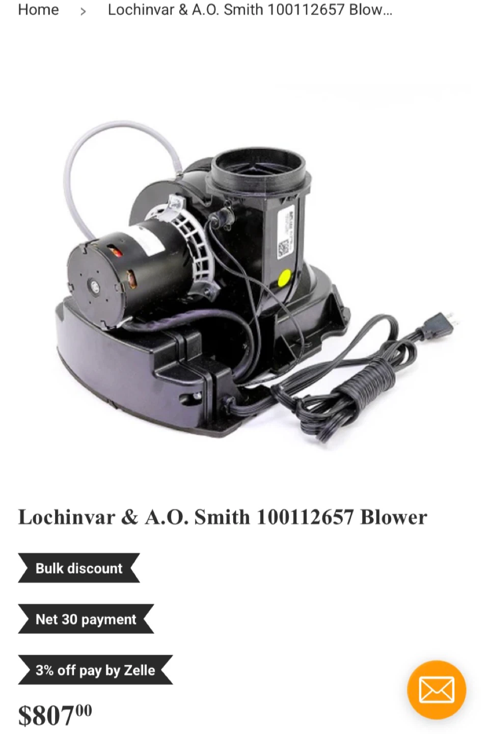 Lochinvar & A.O. Smith 100112657 Blower